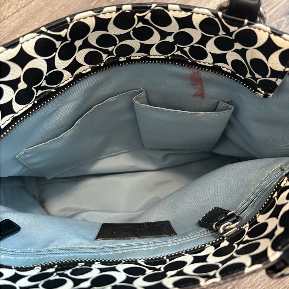 Coach Black and White Patterned Tote - Picture 7 of 7